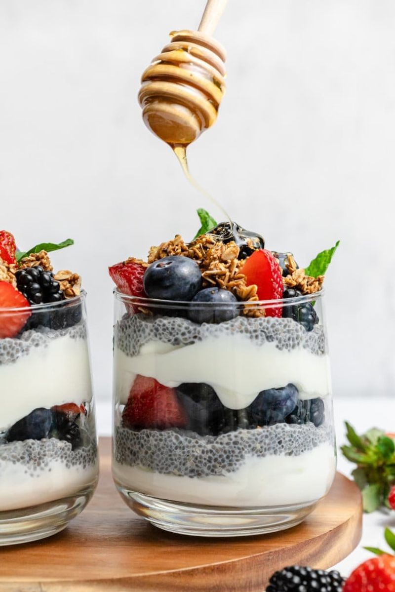 Greek Yogurt Parfait with Berries and Chia Seeds