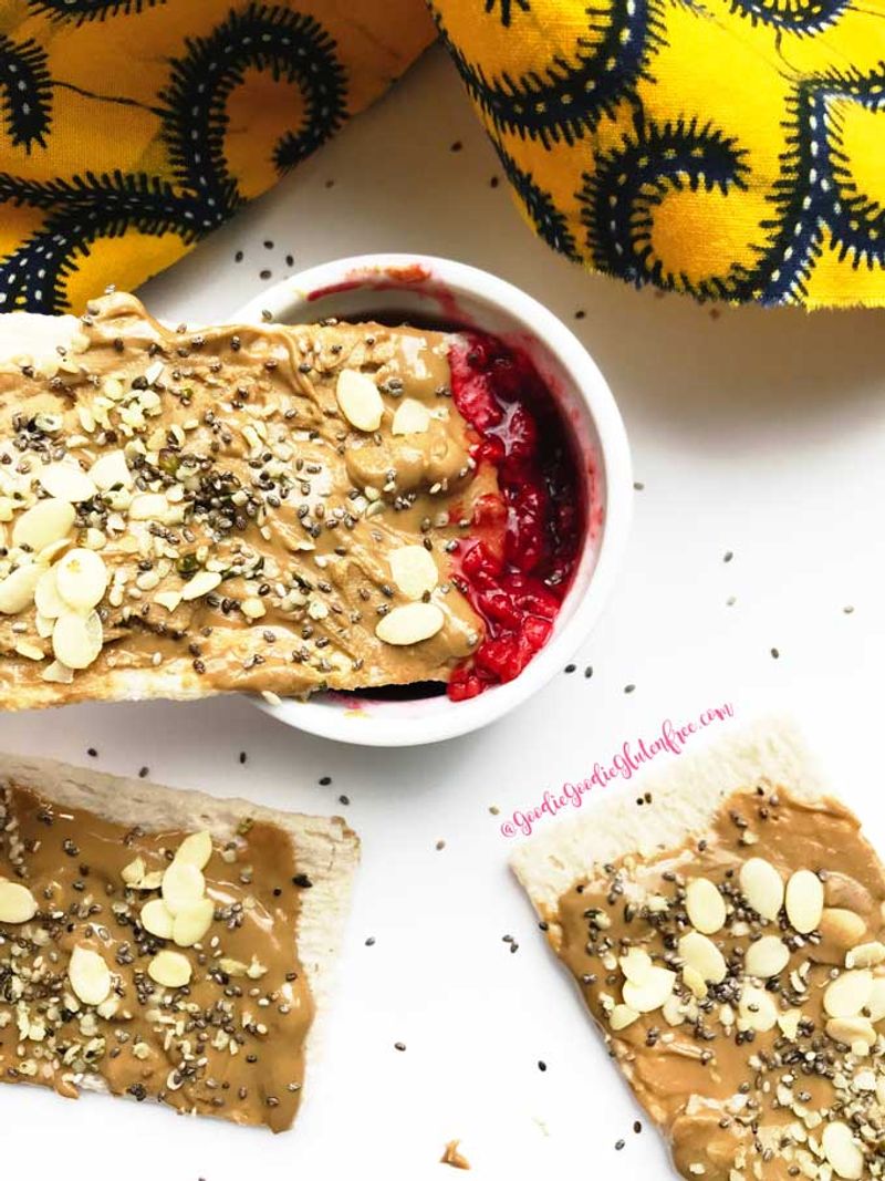 Rice Cake with Sunflower Seed Butter and Jam