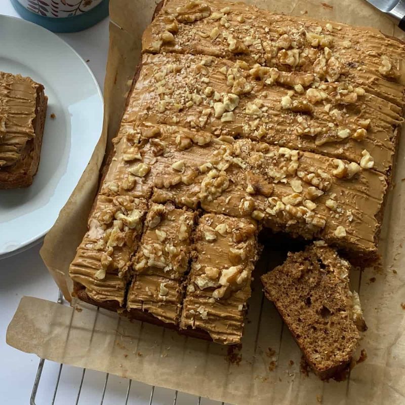 Coffee and Walnut Traybake