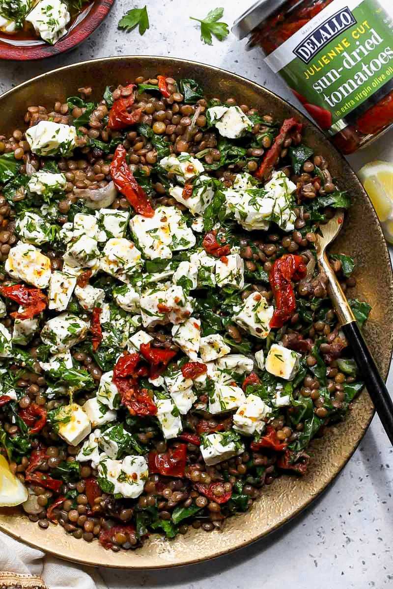Warm Lentil and Roasted Garlic Salad