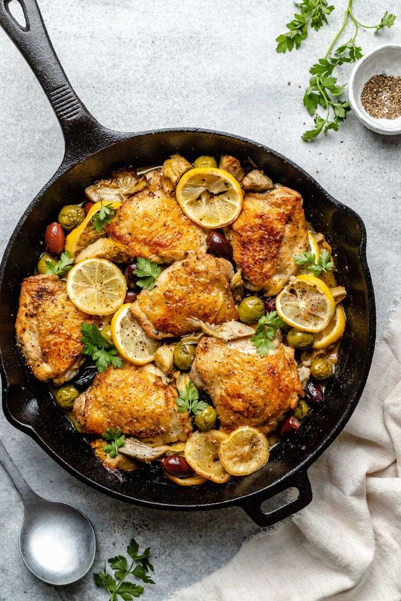 Pan-Seared Chicken with Artichoke and Olive Tapenade