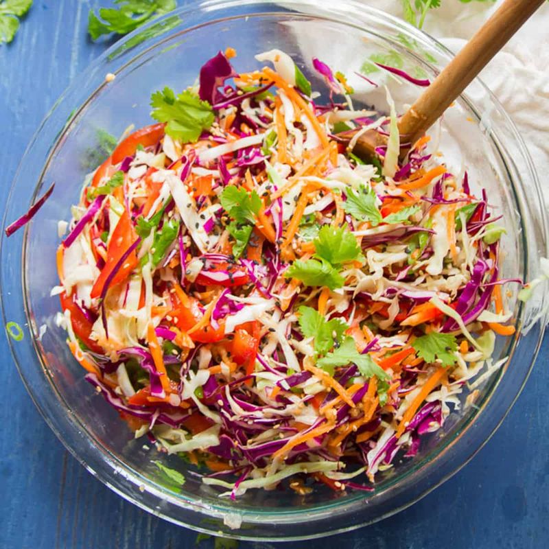 Asian-Inspired Cabbage Slaw with Sesame Ginger Dressing