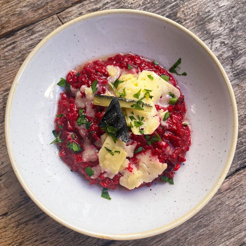 Fold Cornish Yarg Into Risotto
