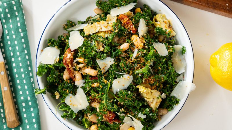 White Bean and Kale Caesar Salad