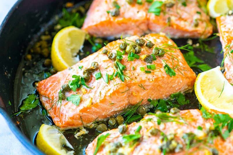 Baked Salmon with Garlic and Herbs