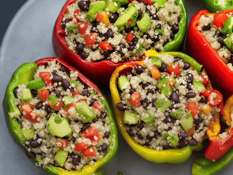 Avocado and Black Bean Stuffed Bell Peppers