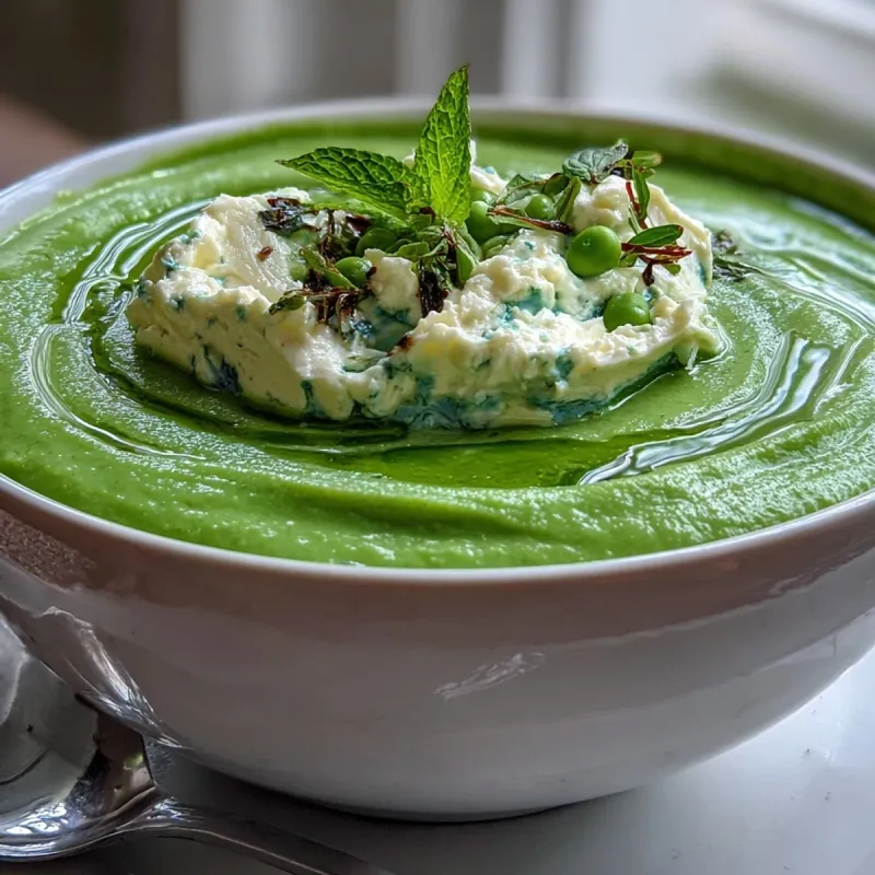 Pea and Mint Soup with Whipped Ricotta