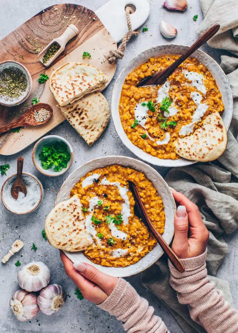 Red Lentil Dal with Naan