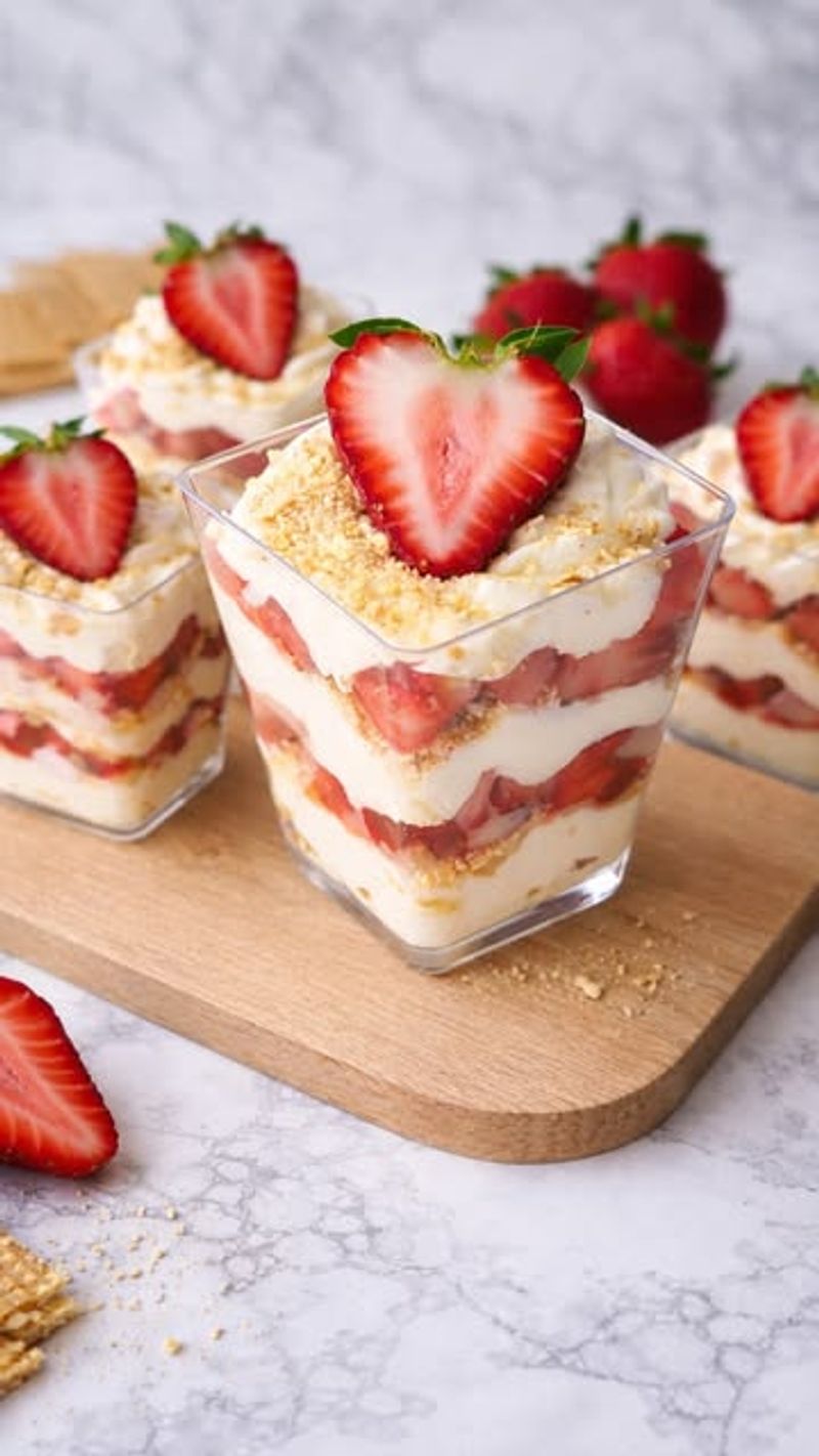 Classic Strawberry No Bake Cheesecake Cups