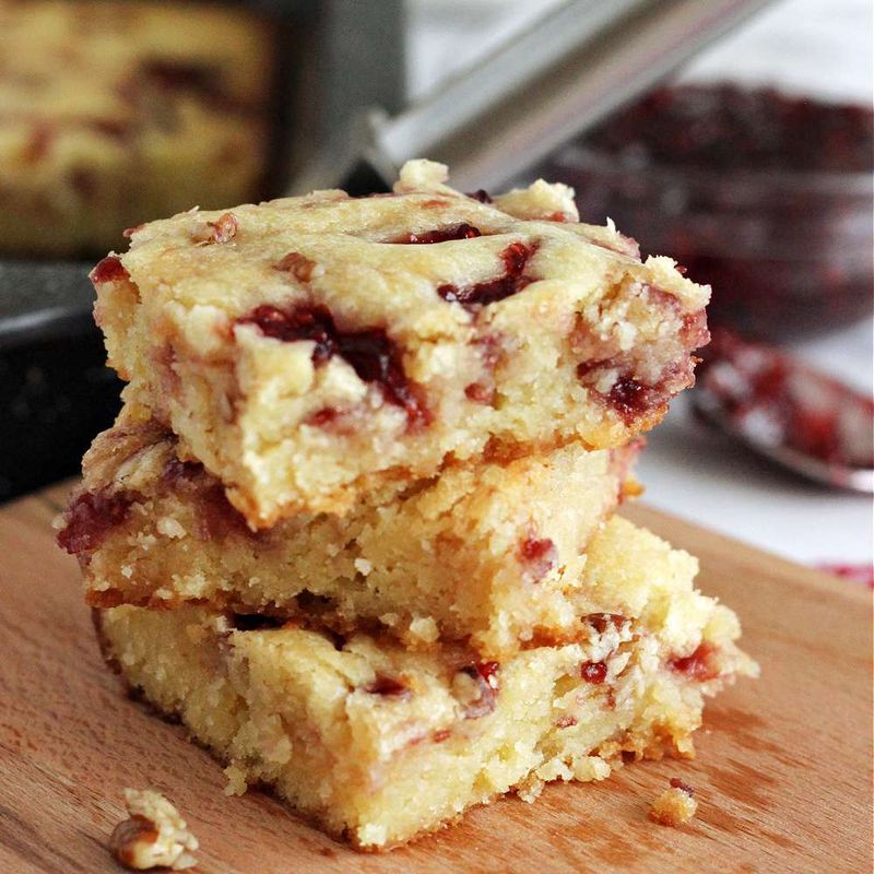 Raspberry White Chocolate Blondies