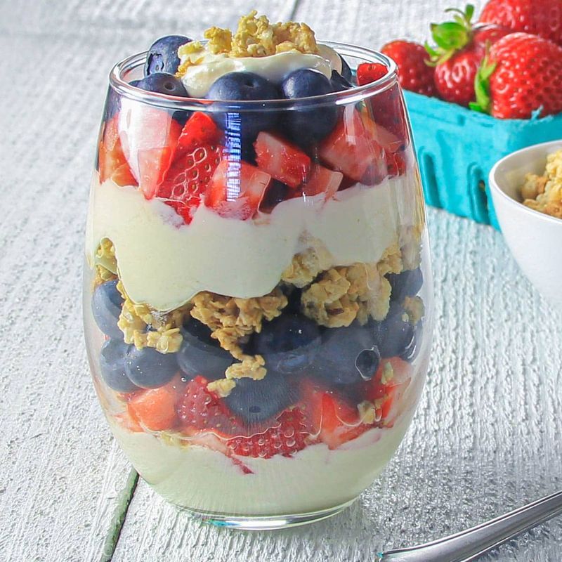 Greek Yogurt Parfait With Berries and Granola