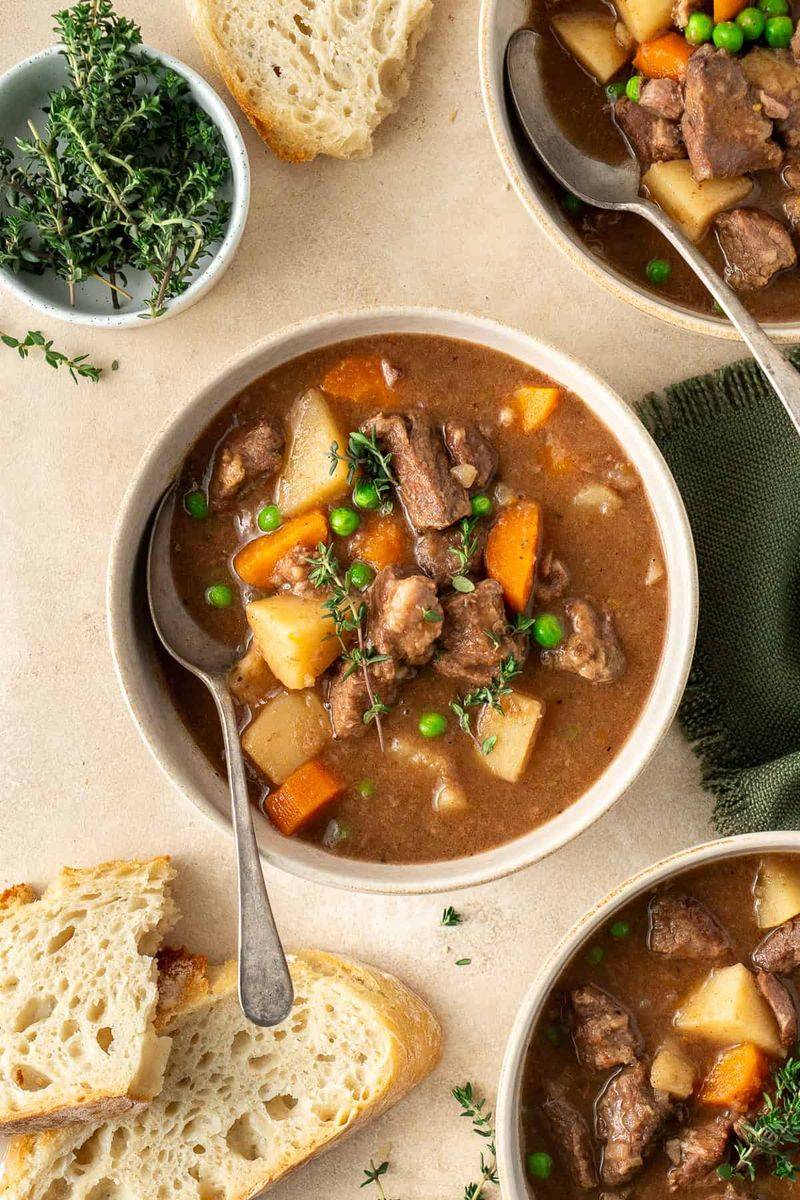 Slow-Cooked Beef Stew With Crusty Bread