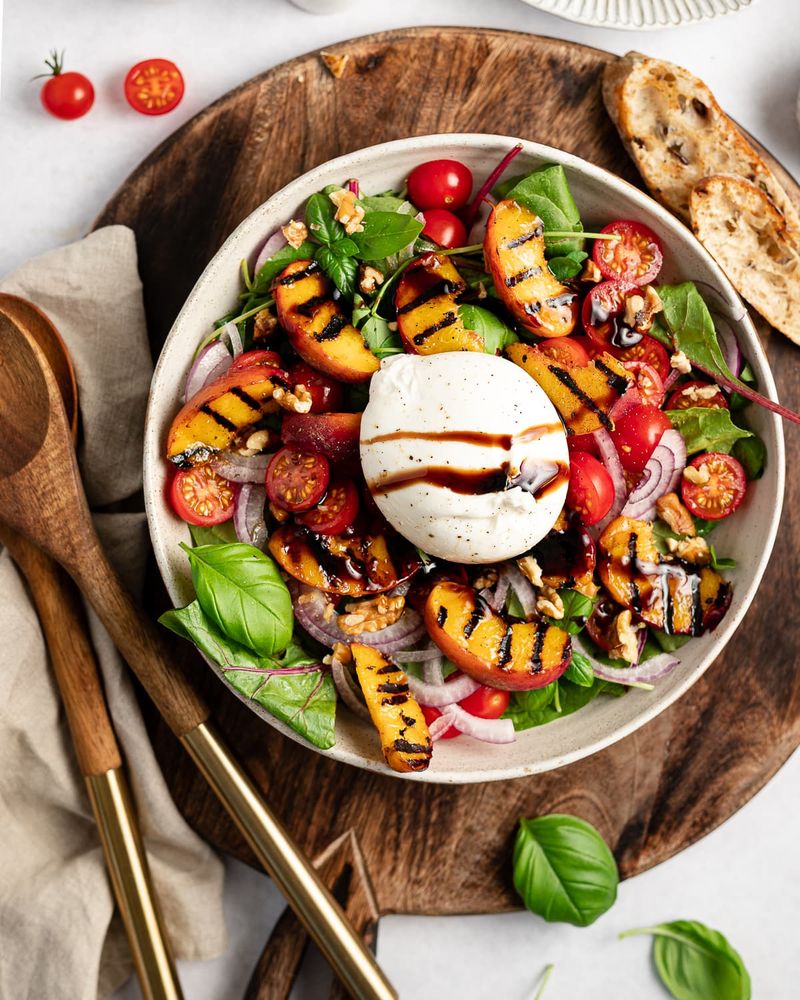 Grilled Peach and Burrata Salad