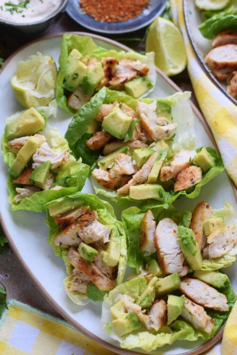 Grilled Chicken and Avocado Lettuce Wraps