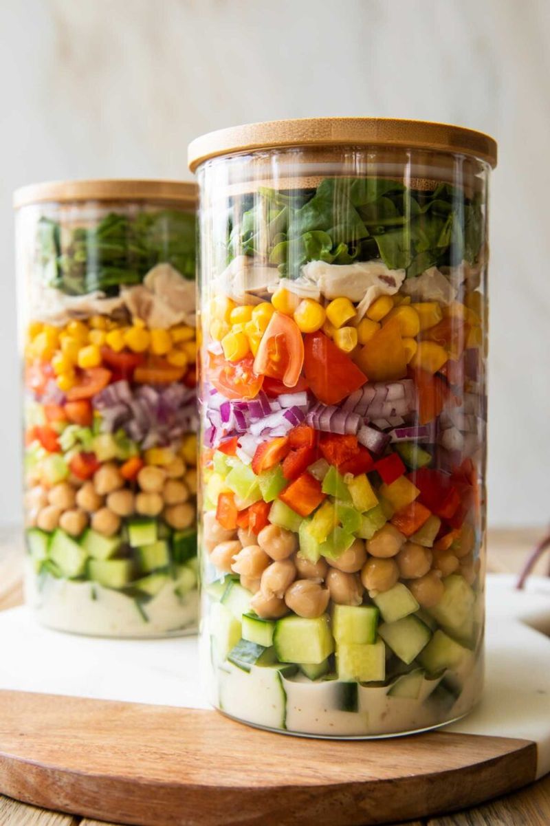 Mason Jar Salad with Layers of Goodness