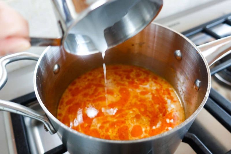 Coconut Milk or Cream Stirred in at the End