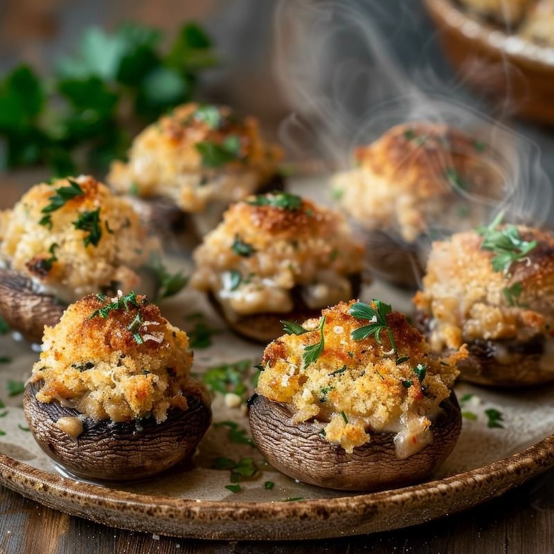 Air Fryer Stuffed Mushrooms