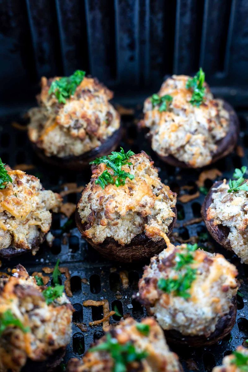 Air Fryer Stuffed Mushrooms
