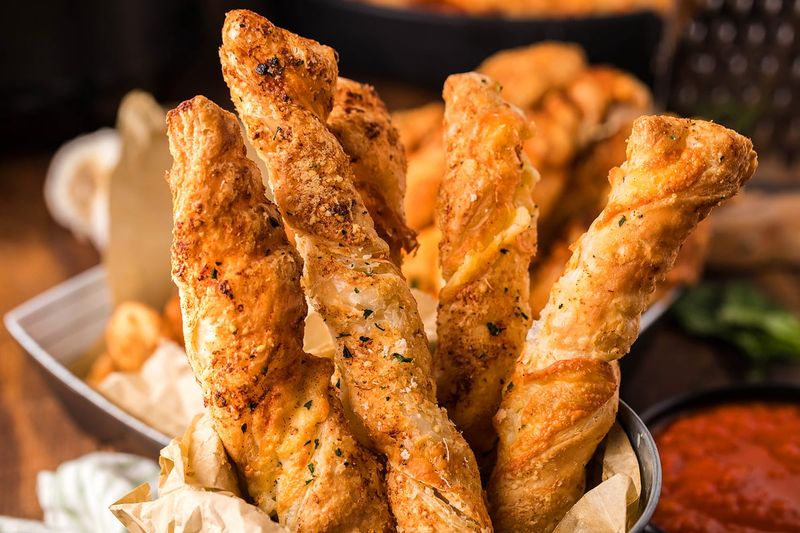 Air Fryer Cheese and Onion Pastry Twists