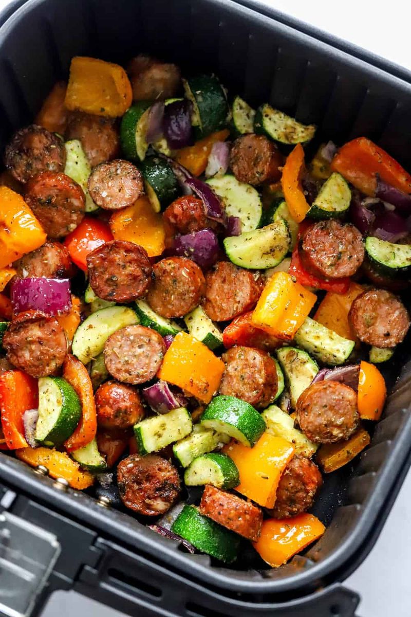 Air Fryer Sausage and Vegetables