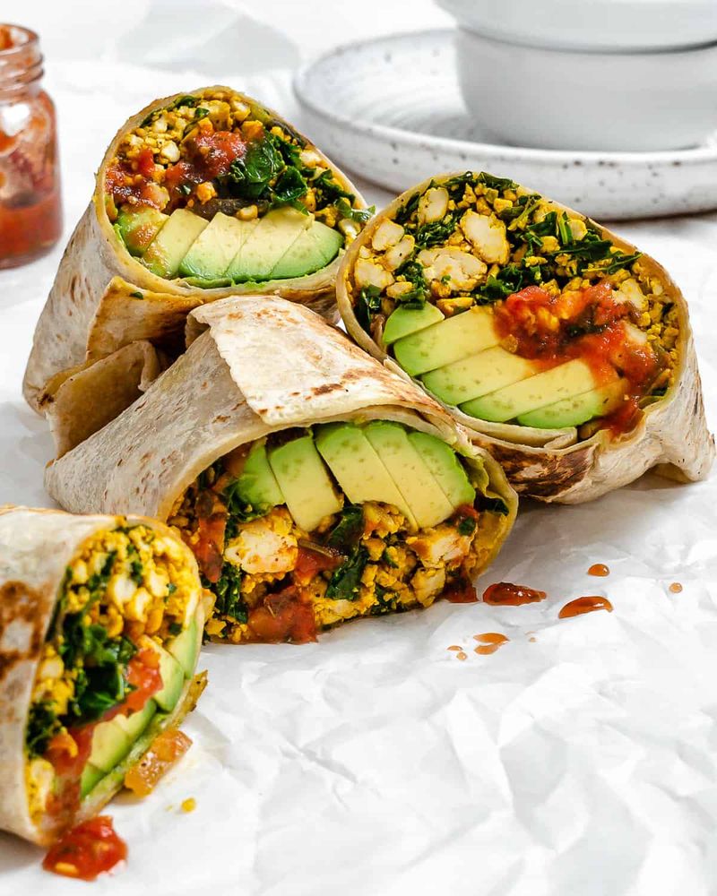 Tofu Scramble and Veggie Breakfast Wrap