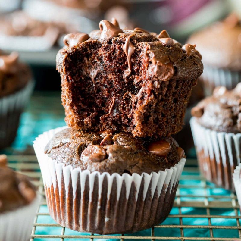 Double Chocolate Breakfast Muffins