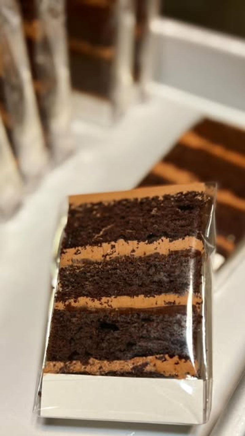 Triple Chocolate Fudge Cake Slices