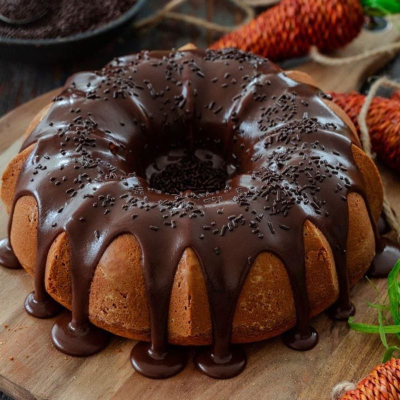 Bolo de Cenoura com Cobertura de Chocolate