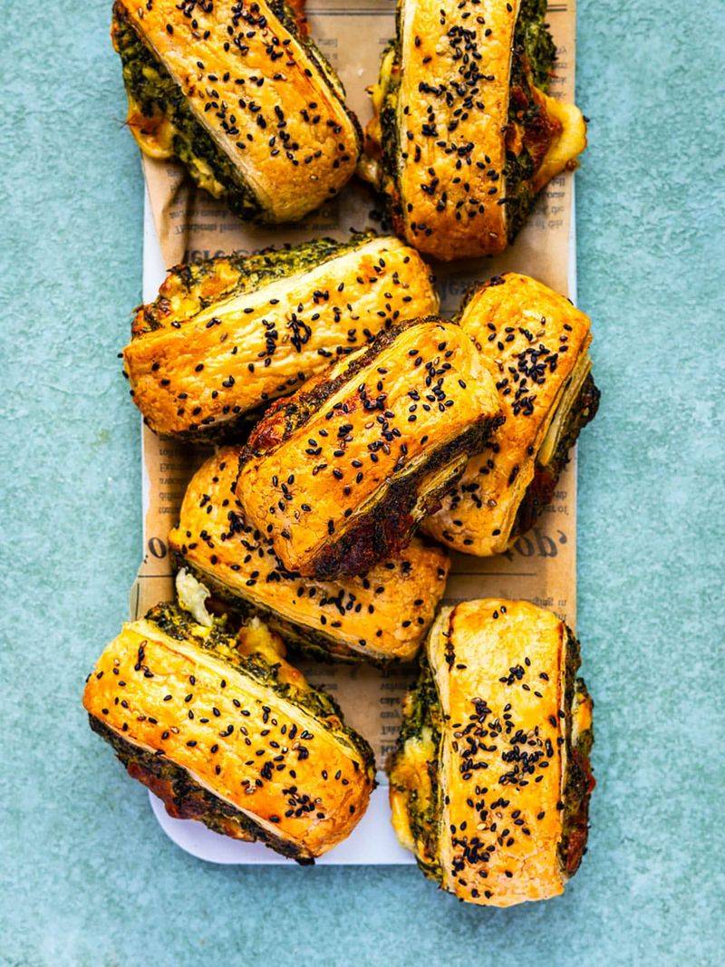 Spinach and Feta Sausage Rolls