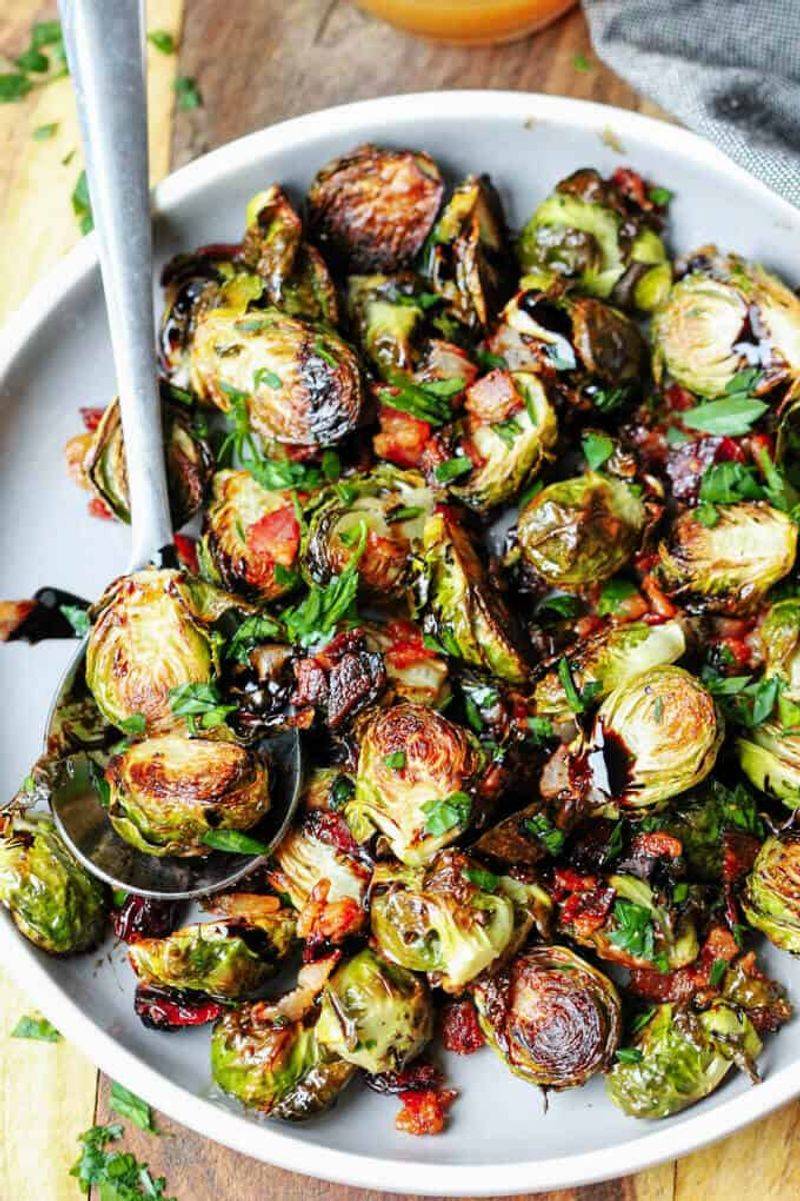 Bacon Brussels Sprouts with Balsamic Glaze