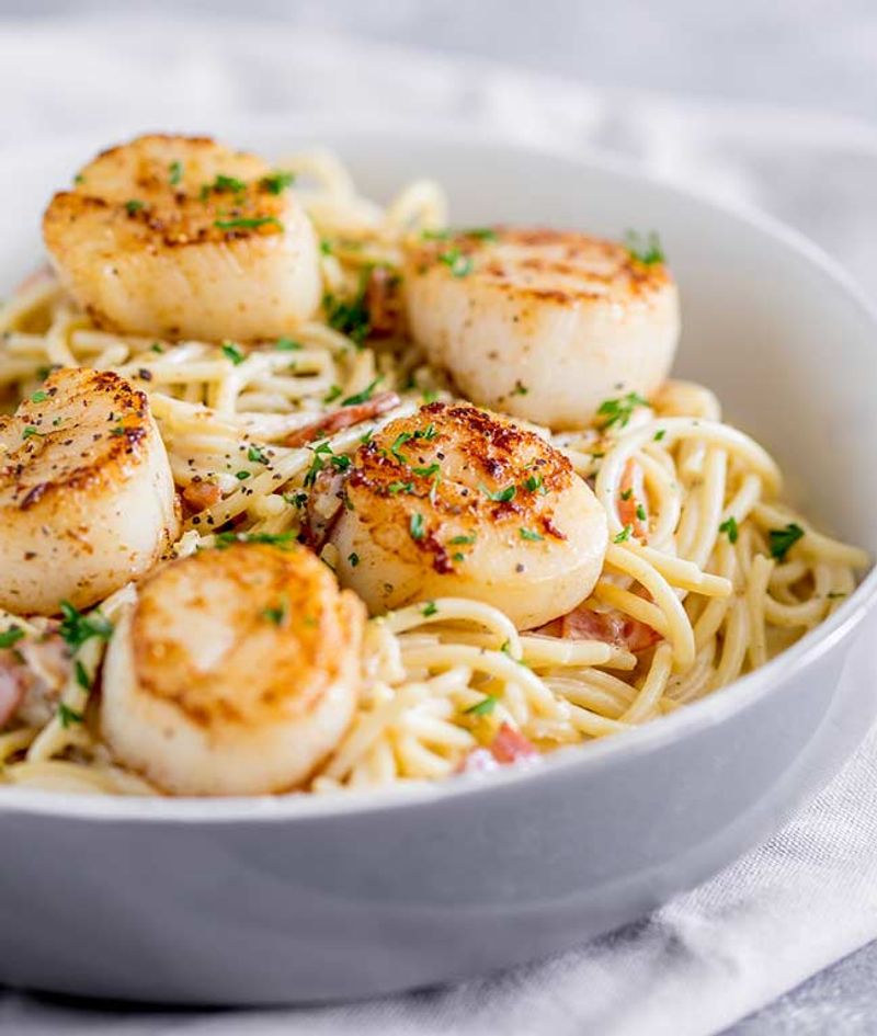 Baked Seafood Pasta with Shrimp and Scallops