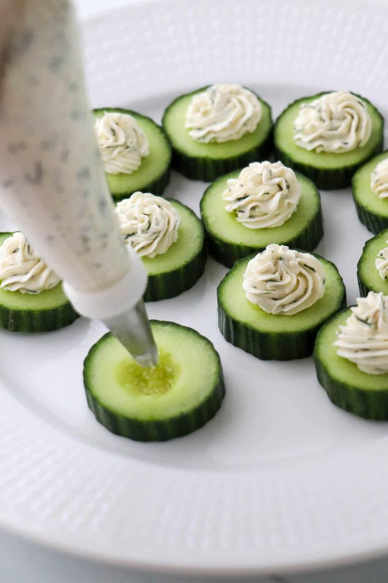 Cucumber Rounds with Cream Cheese and Herbs