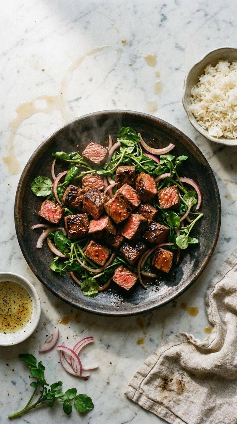 Vietnamese Shaking Beef With Watercress