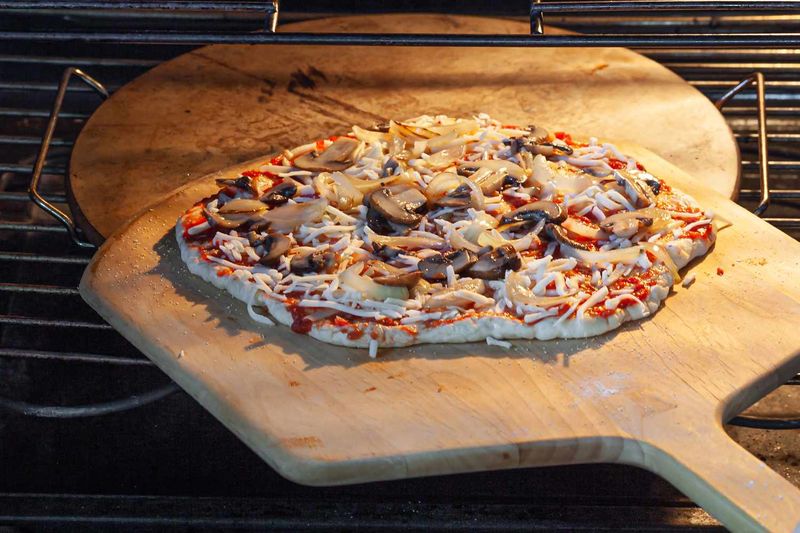 Homemade Pizza Baked on a Stone