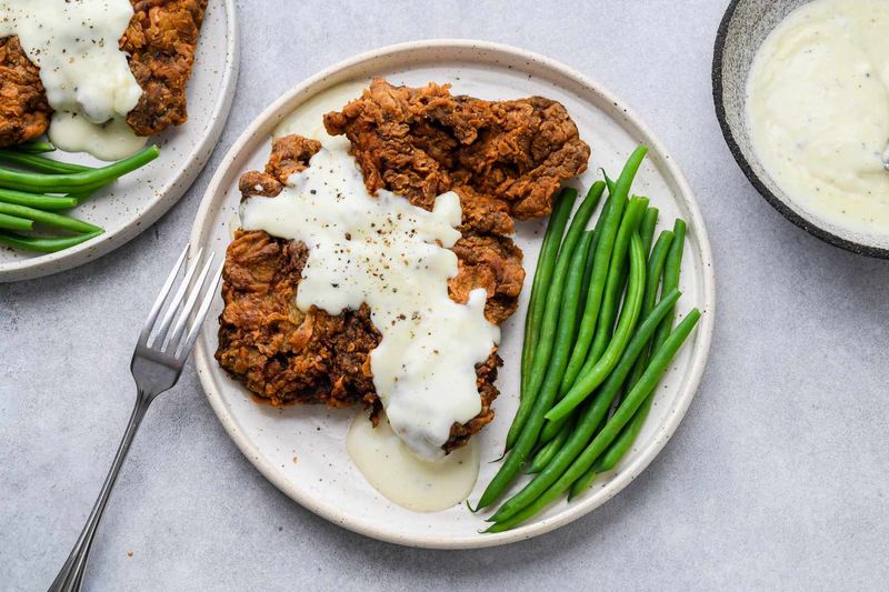 Chicken Fried Steak Topped with Cream Gravy