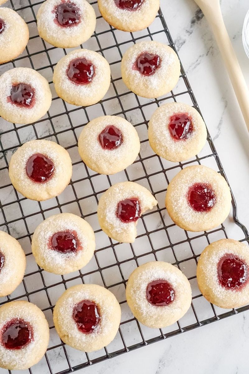 Raspberry Jam Thumbprint Cookies