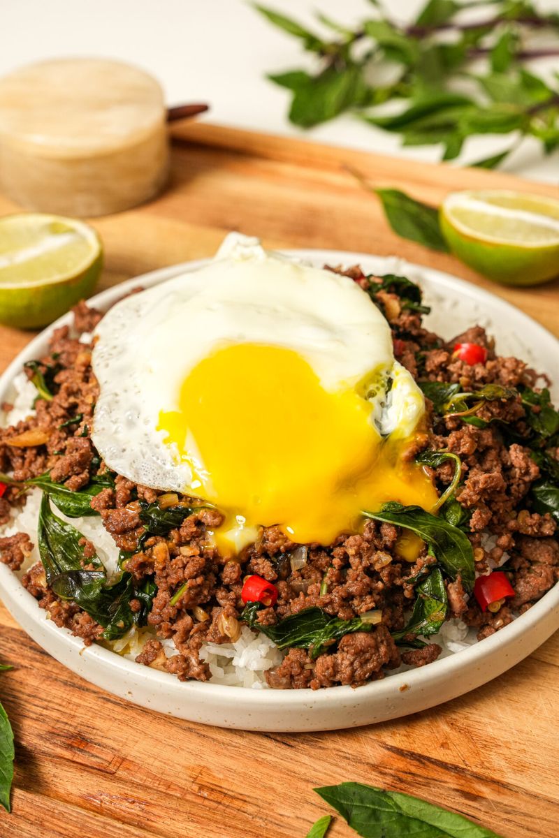 Thai Basil Beef Rice Bowl