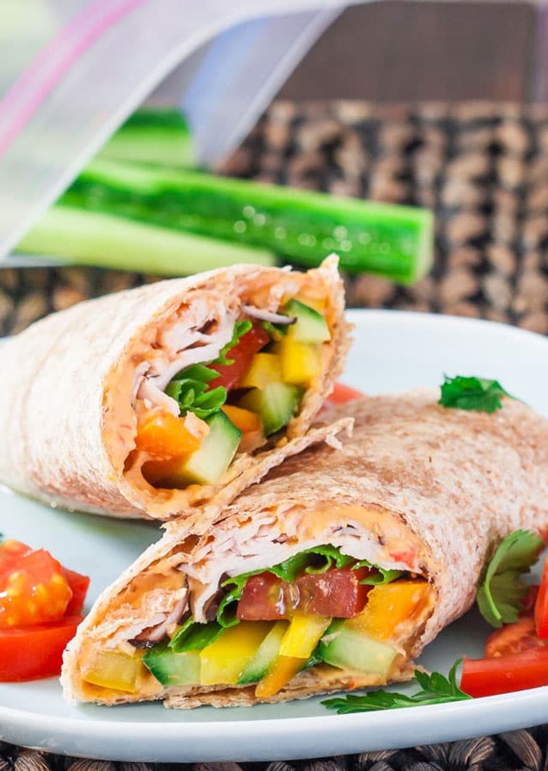 Turkey and Veggie Power Wrap