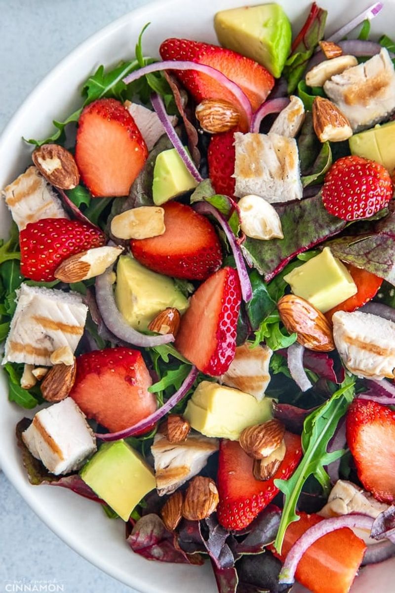 Grilled Chicken Salad with Strawberries and Almonds