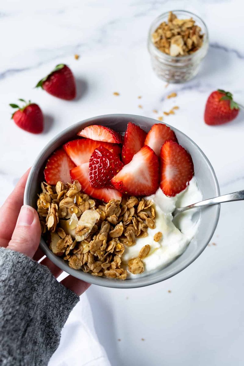 Crunchy Granola and Greek Yogurt Dollop