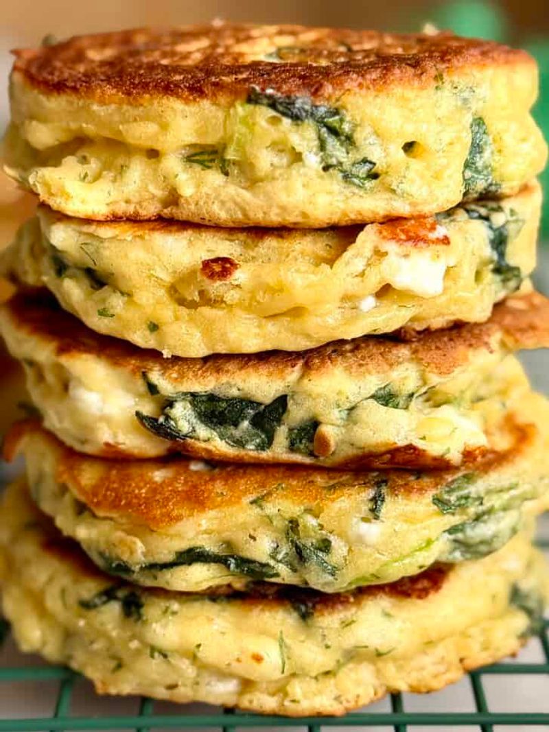 Spinach And Feta Savoury Pancakes
