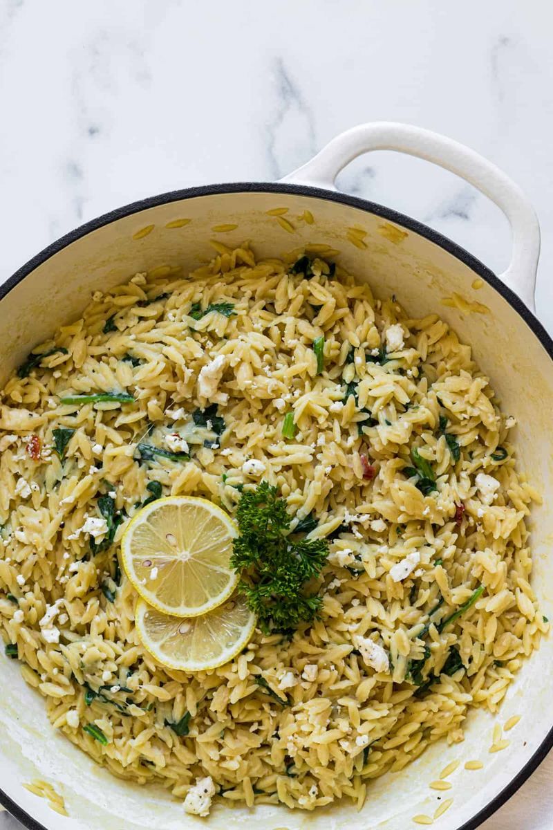 Spinach And Feta Orzo