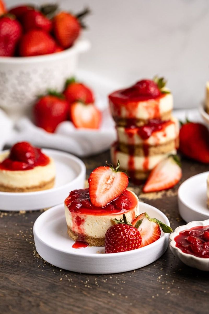 Frozen Strawberry Cheesecake Bites