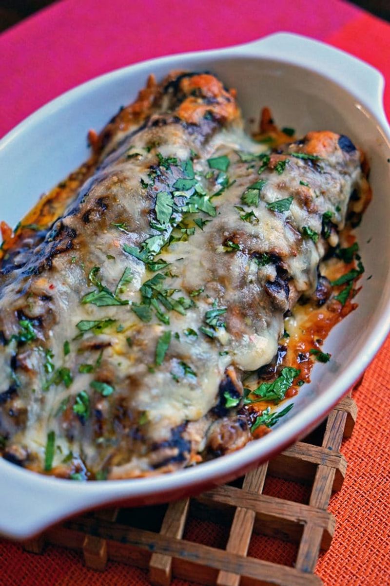 Smoky Black Bean Enchiladas With Mole Sauce