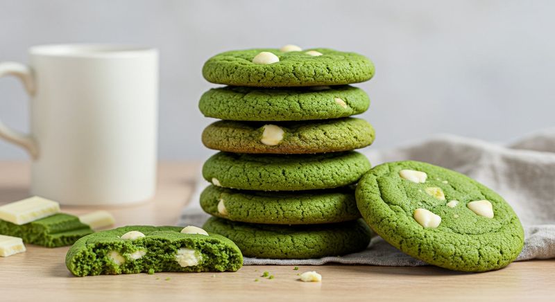 Matcha White Chocolate Biscuits