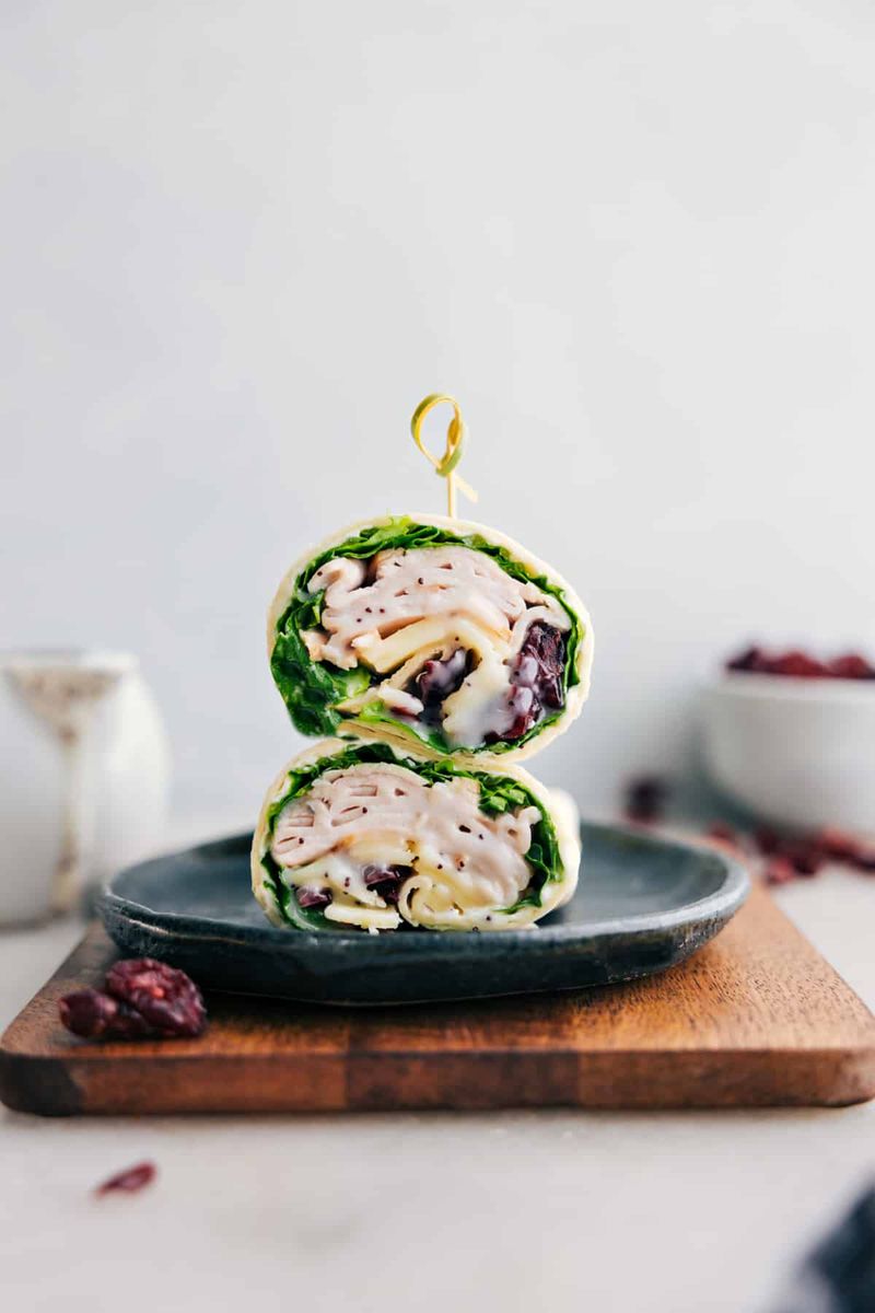 Turkey and Cranberry Spinach Wrap