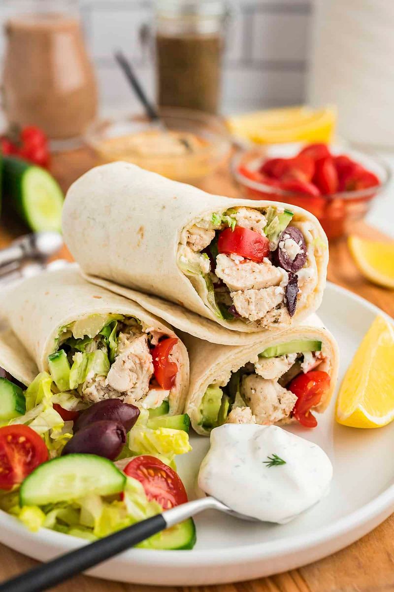 Greek Chicken Wrap with Tzatziki