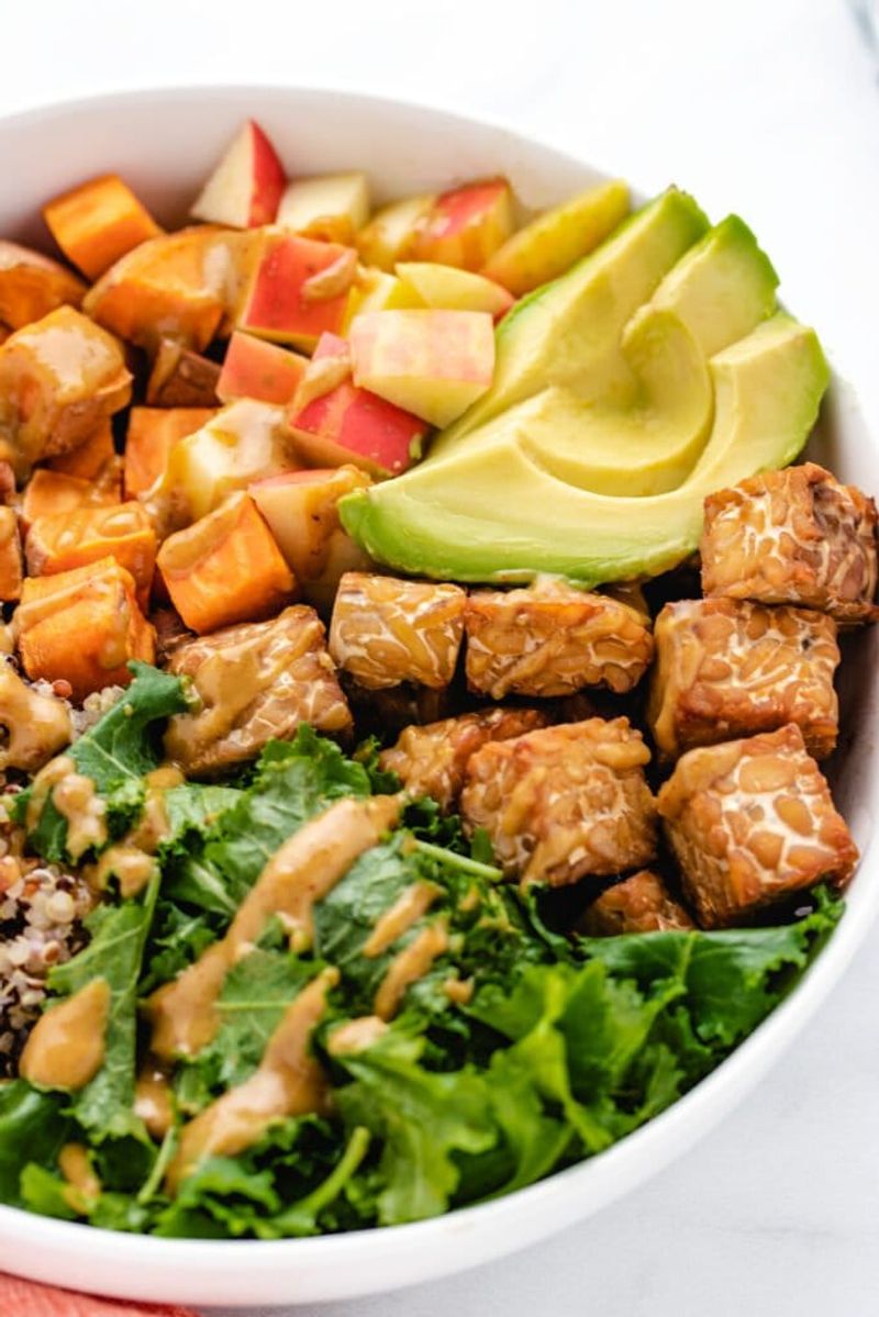 Tempeh and Roasted Sweet Potato Salad