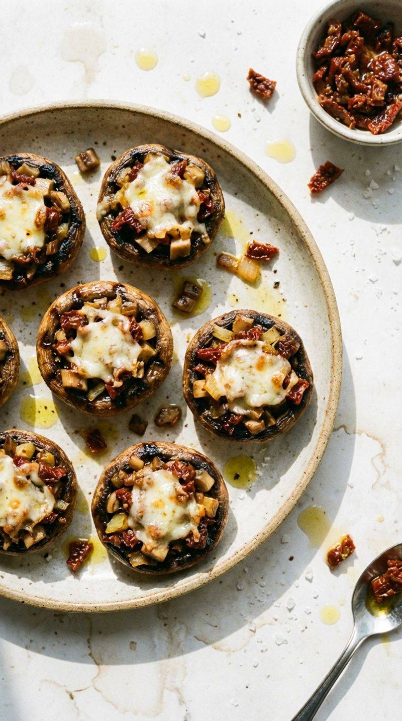 Sun-Dried Tomato and Goat Cheese Stuffed Mushrooms