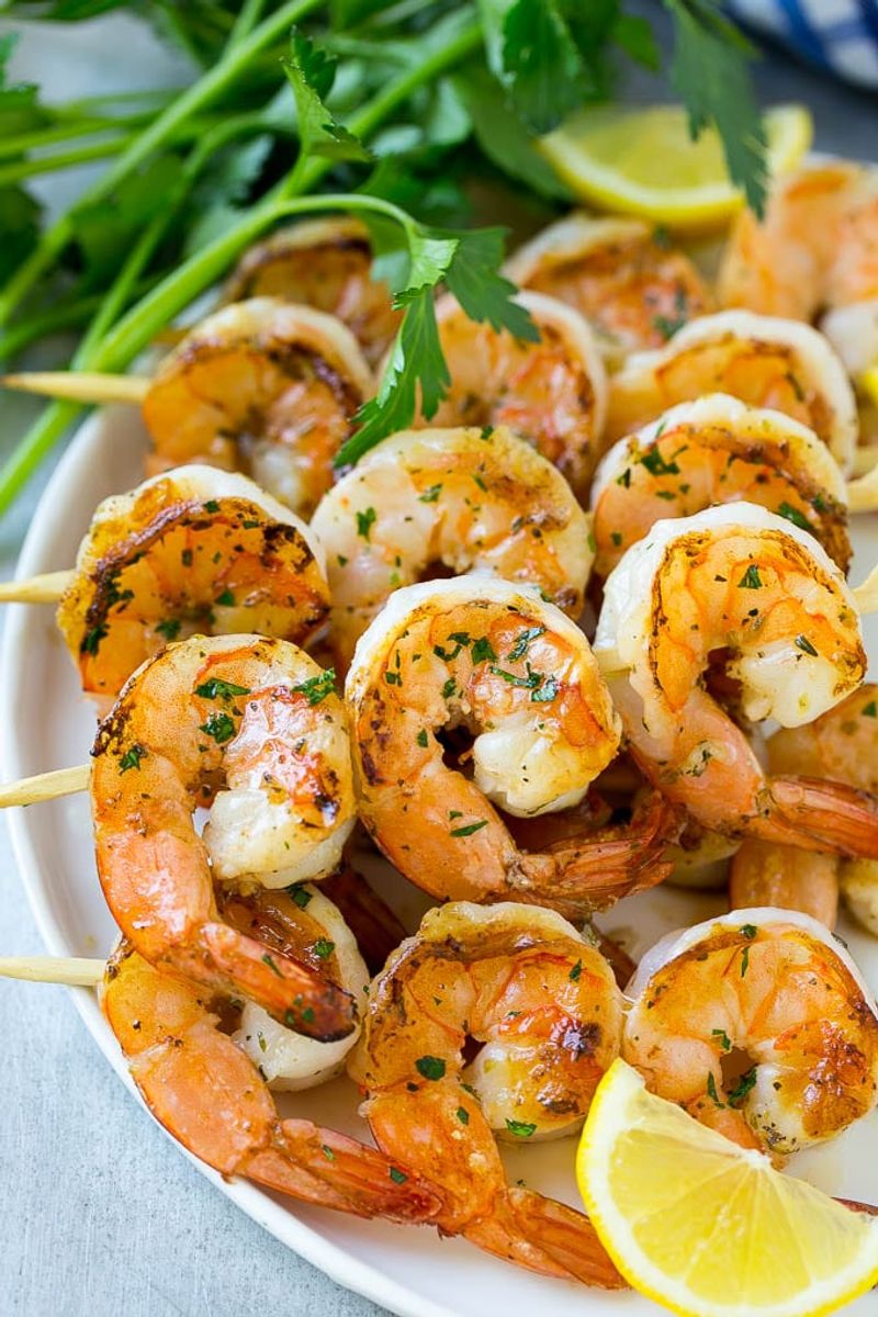 Lemon Herb Grilled Shrimp Skewers